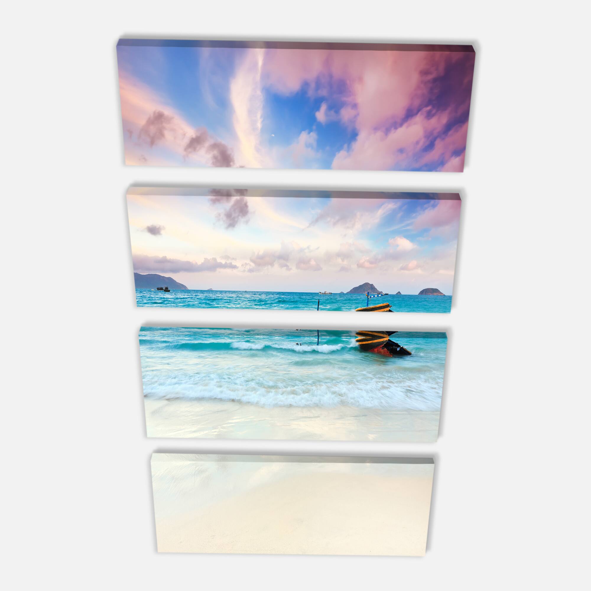 Designart - Exotic Seashore Sunset Over Blue Sea